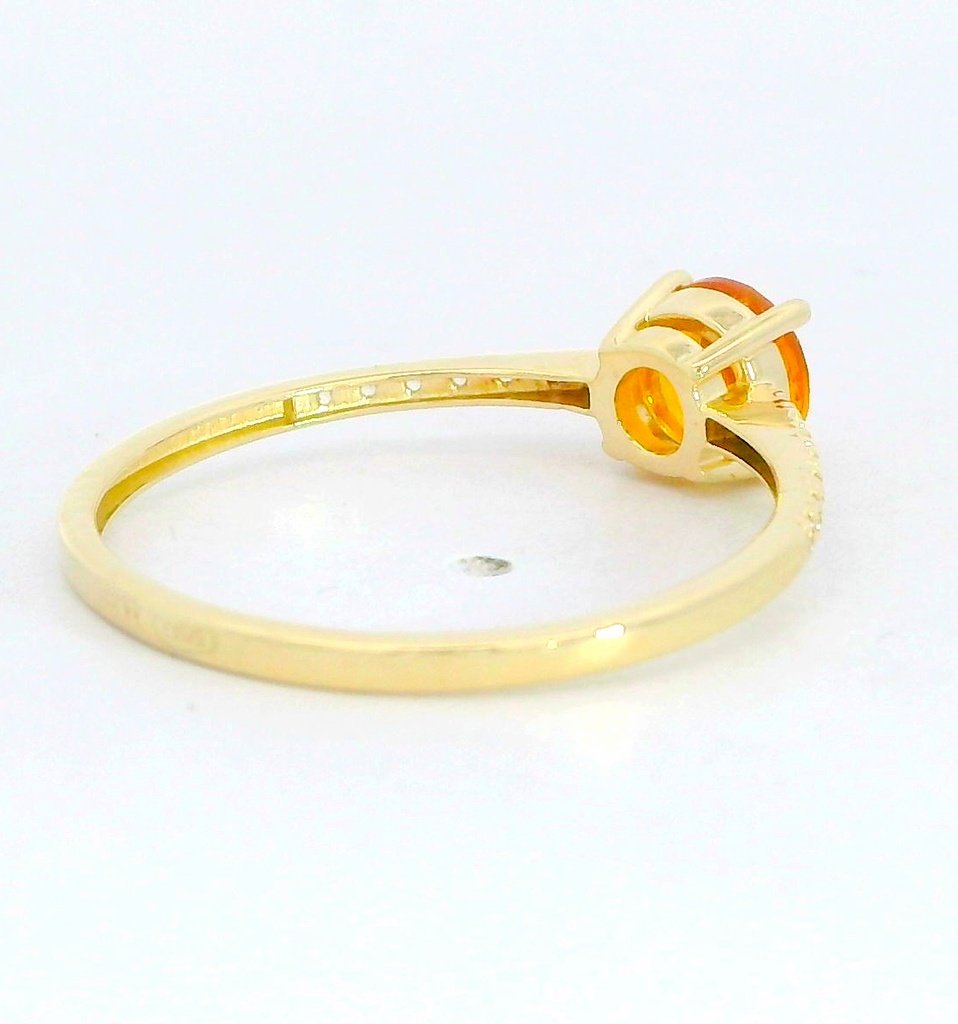 SORTIJA CIRCONITA REDONDA 5MM COLOR CITRINO.9 KILATES