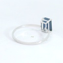 SORTIJA ZAFIRO NATURAL  7x5MM.ORO BLANCO