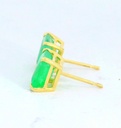 PENDIENTES ESMERALDA NATURAL 7x5MM.PRESION.