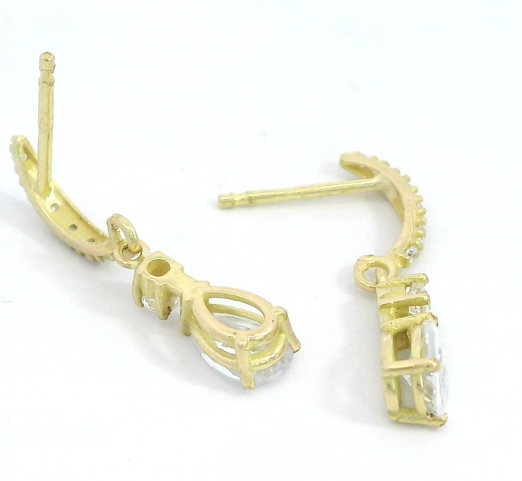 PENDIENTES LARGOS  CON CIRCONITAS.PRESION.18MM