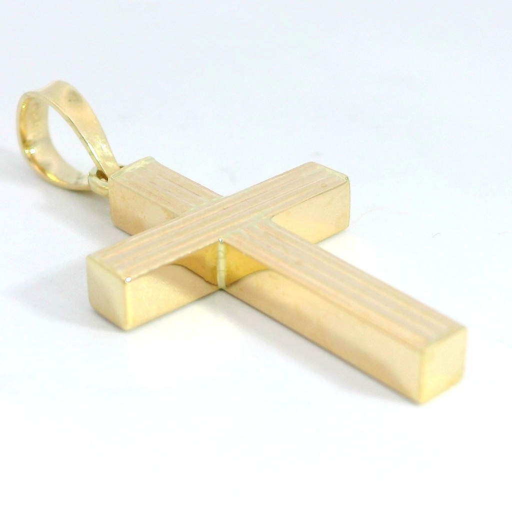 CRUZ RAYADA SIN CRISTO 9 KILATES.24x14MM
