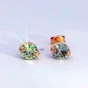 PENDIENTES PIEDRA COLOR  CITRINO REDONDA 5MM PRESION
