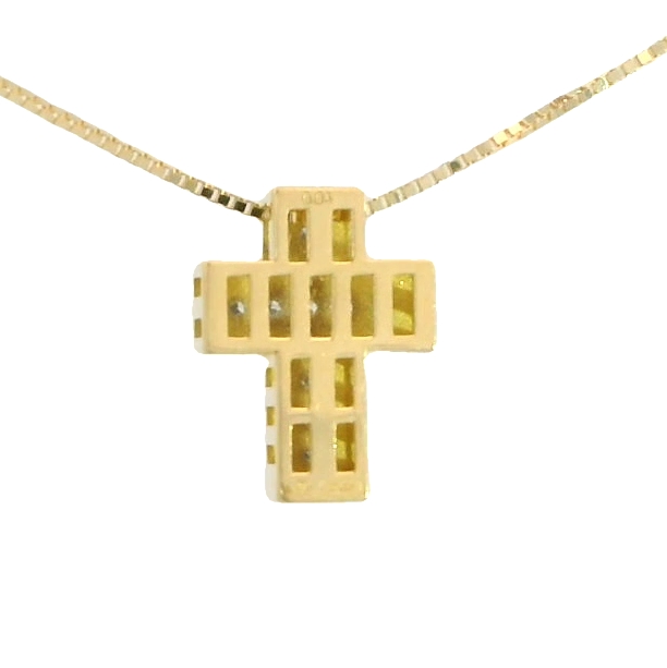 GARGANTILLA CRUZ 10x7MM 11 BRILLANTES DE 0.044 CT  H-SI