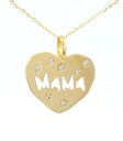 COLGANTE CORAZON MAMA CON  CIRCONITAS.14x15MM