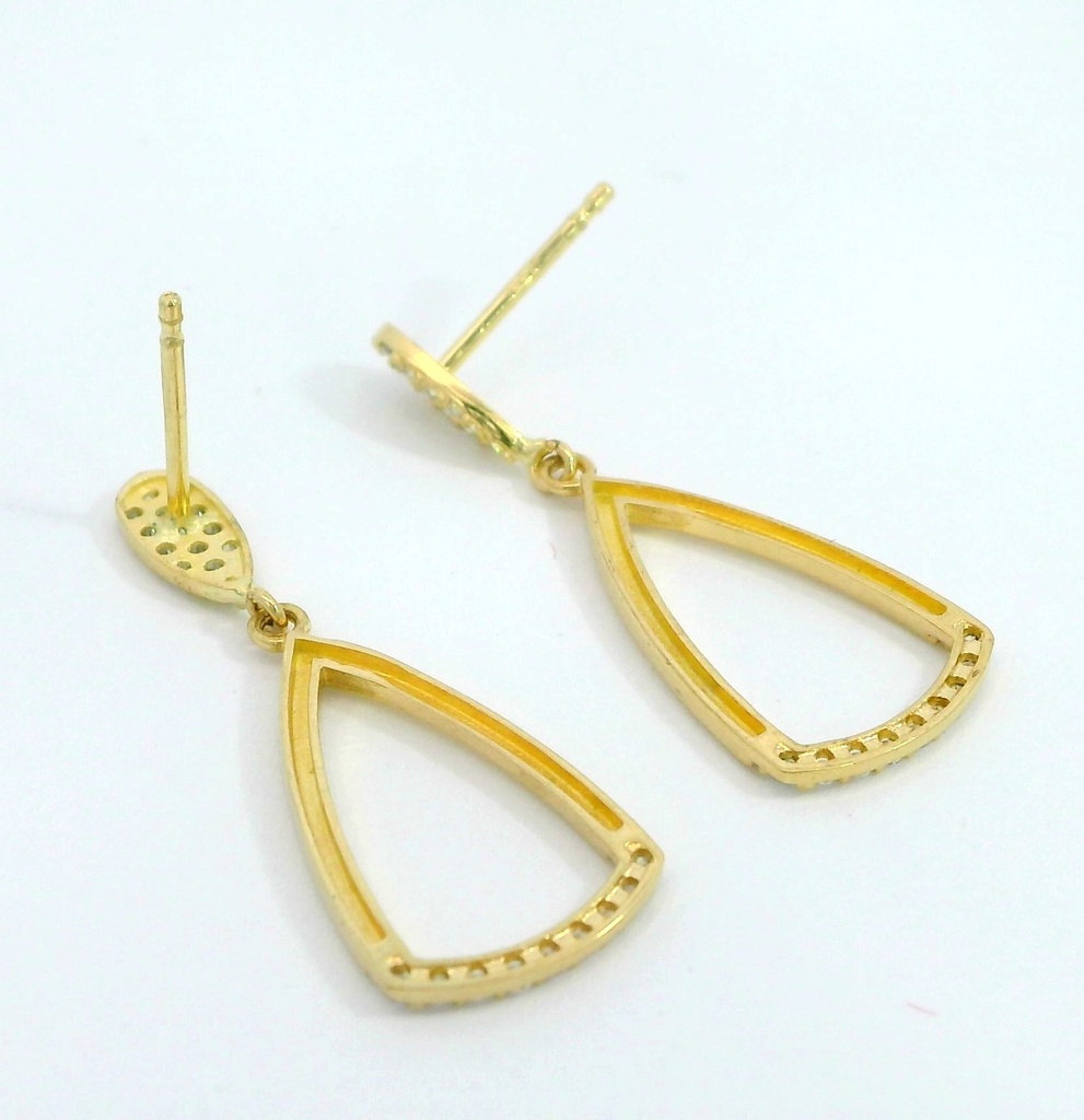 PENDIENTES LAGRIMAS CON CIRCONITAS. 30x14MM.PRESION