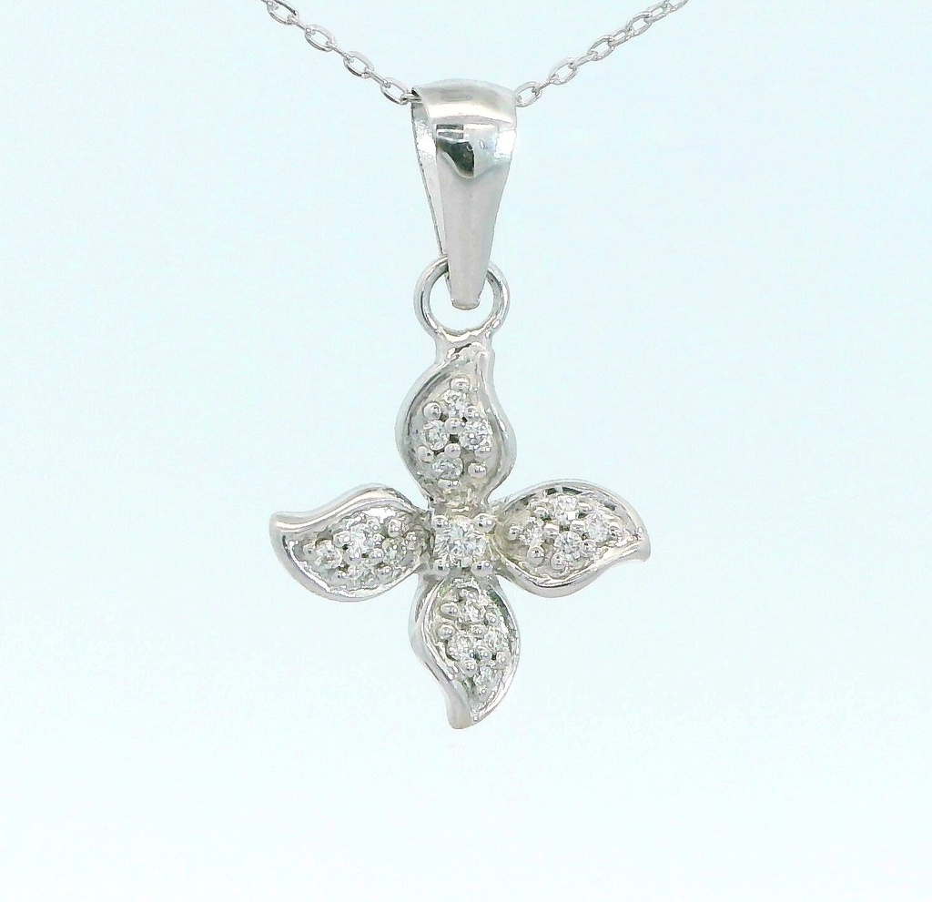 COLGANTE  FLOR CON BRILLANTES 0.07CT TW