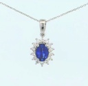 COLGANTE BRILLANTES 1 ZAFIRO 0.64 CT DI 14 RD SI H 0.15 CT TW