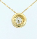 COLGANTE CHATON FUNDICION ORO BLANCO 5MM. BRILLANTE H-SI 1 . 0.10 CT.