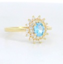SORTIJA CIRCONITA OVAL COLOR AGUA MARINA 5x4MM.9KILATES