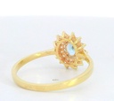 SORTIJA CIRCONITA OVAL COLOR AGUA MARINA 5x4MM.9KILATES