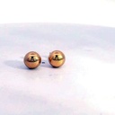 PENDIENTES BOLA LISA 7MM PRESION ORO BLANCO.