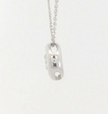 COLGANTE CHATON FUNDICION ORO BLANCO 5MM. BRILLANTE H-SI 1 . 0.10 CT.