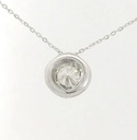 COLGANTE CHATON FUNDICION ORO BLANCO 5MM. BRILLANTE H-SI 1 . 0.10 CT.