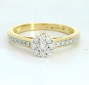 SORTIJA  BRILLANTES DI 12 RD 0.06 CT DI 1 RD SI-H 0.01 DI 8RD 0.03 CT.TW