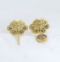 PENDIENTE ORLA FLOR GALLON PERLA 6-6.5MM PRESION