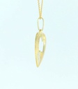 COLGANTE DOS CORAZONES CON CIRCONITAS.14x13MM. 9KILATES