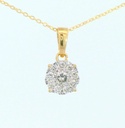 COLGANTE REDONDO 6x6MM 1 BRILLANTE DE  0.06 CT Y 9 DE 0.09 CT H-SI.0.15 CT TW