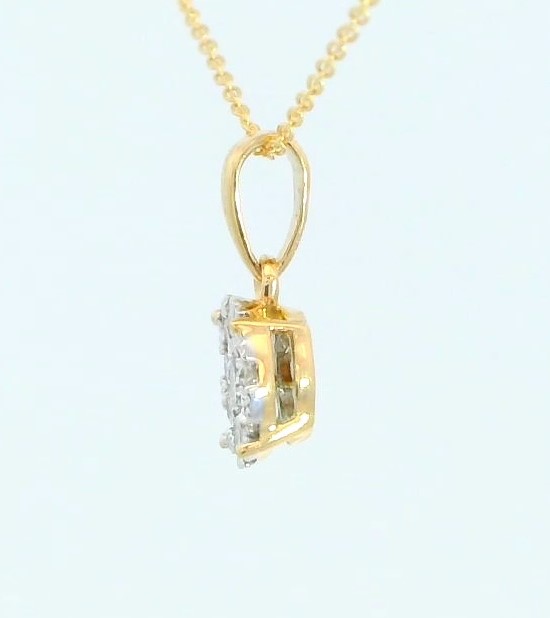 COLGANTE REDONDO 6x6MM 1 BRILLANTE DE  0.06 CT Y 9 DE 0.09 CT H-SI.0.15 CT TW