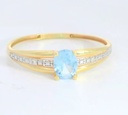 SORTIJA CIRCONITA COLOR AGUA MARINA DE 5x4MM. 9KILATES