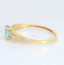 SORTIJA CIRCONITA COLOR AGUA MARINA DE 5x4MM. 9KILATES