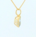 COLGANTE OVAL 6X4MM COLOR AGUAMARINA.9 KILATES