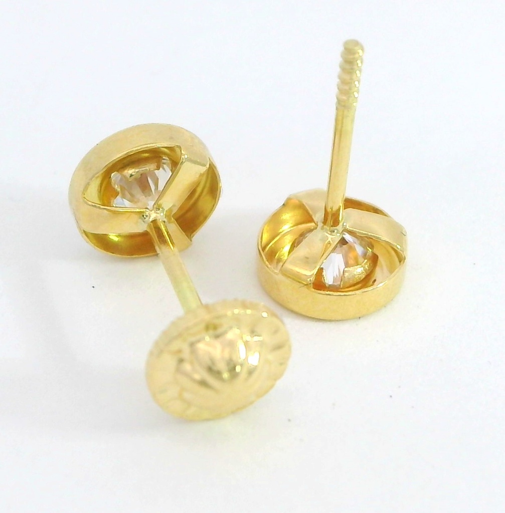 PENDIENTES "DONUT" CIRCONITAS .4'5MM DIAMETRO TOTAL.ROSCA