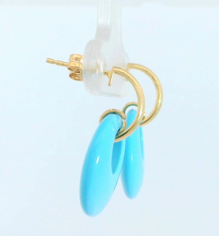 PENDIENTES AROS COLOR TURQUESA.24MM