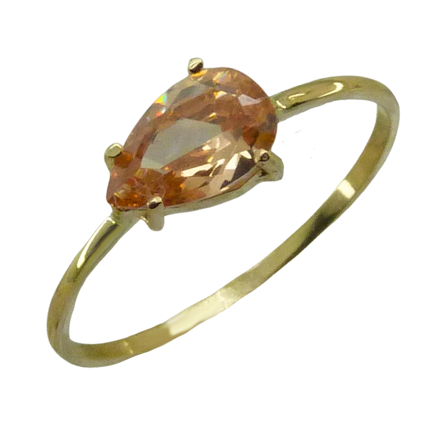 8x5MM CHAMPAGNE COLOR CZ RING.