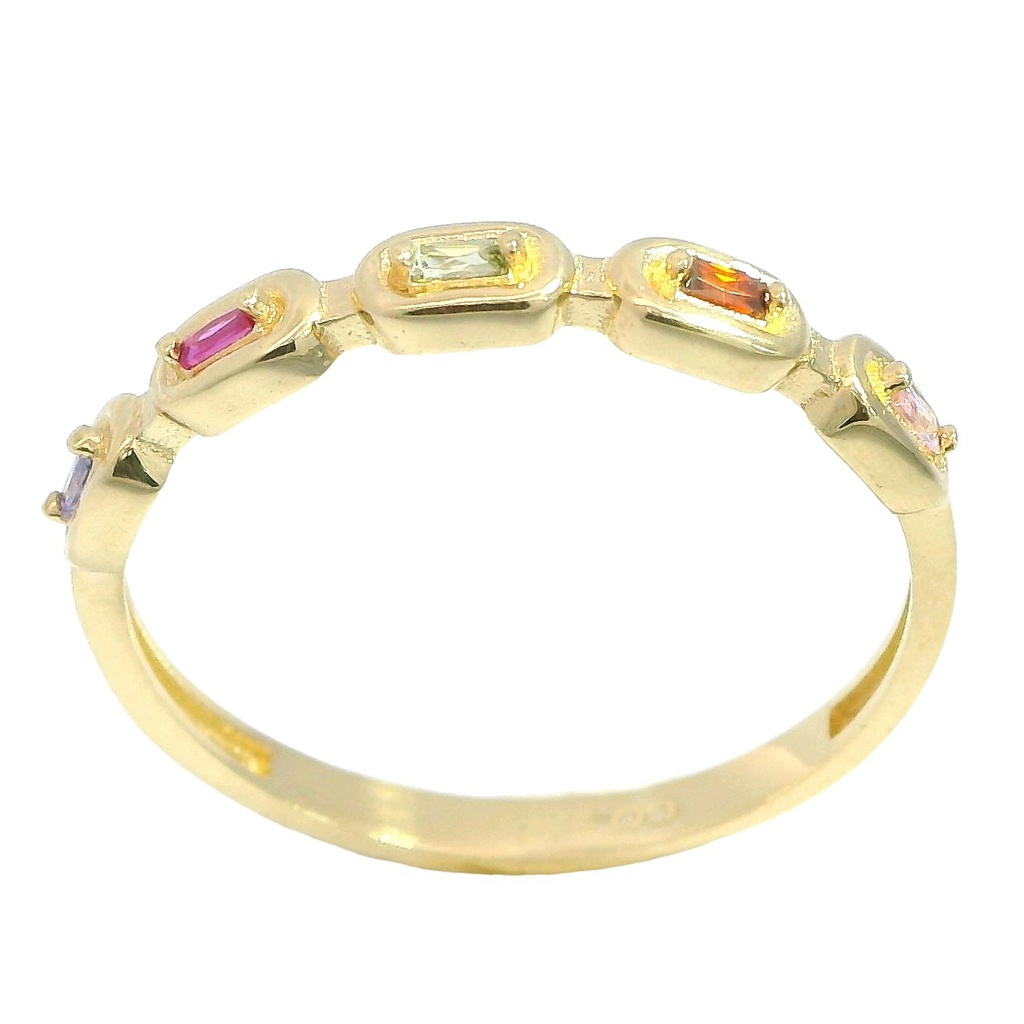COLORED CZ BEZELS RING.