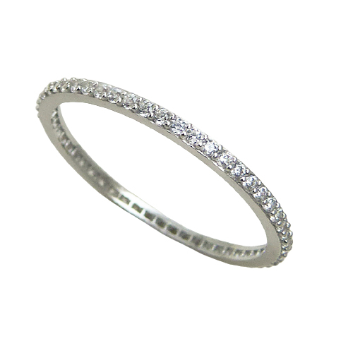 CZ INFINITY RING.WHITE GOLD.