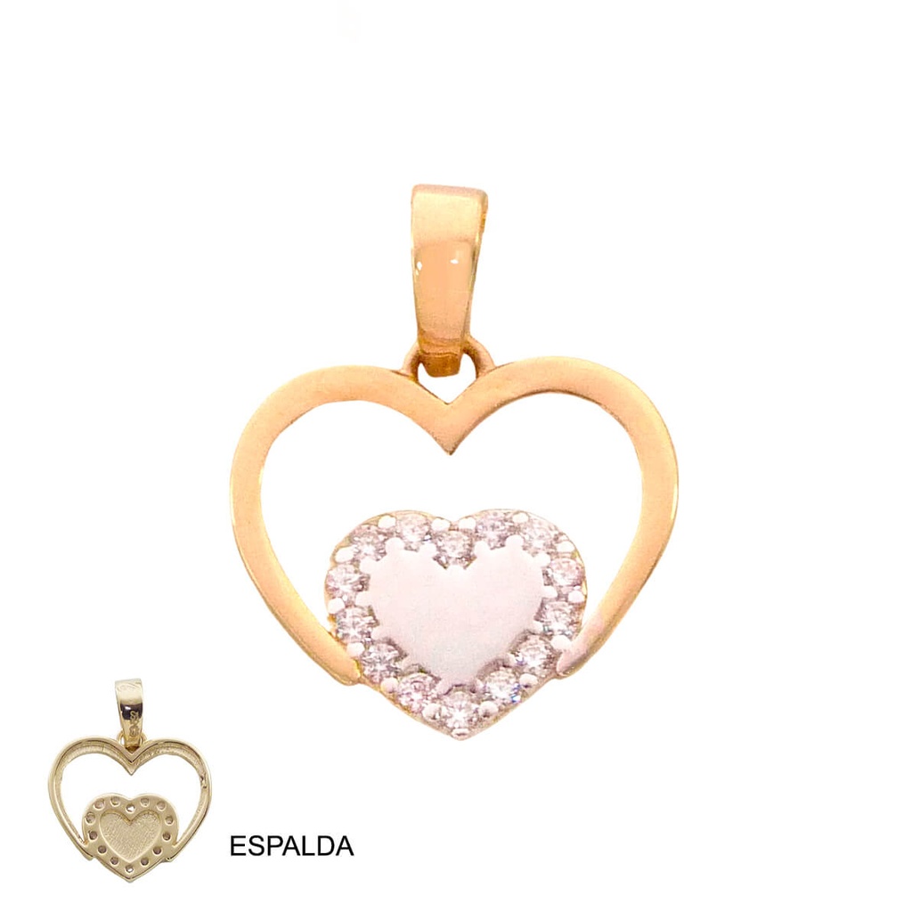 COLGANTE CORAZON PIEDRAS FUNDIDO