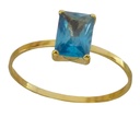 7x5MM AQUAMARINE COLOR BAGUETTE CZ RING.