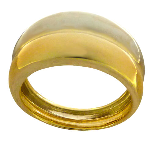 11MM TWO TONE GOLD RING.
