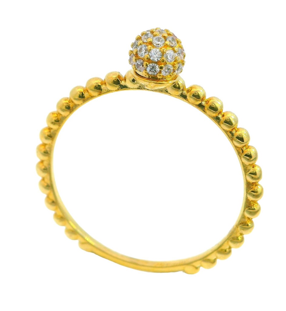 GOLD BALLS AND CZ BALL RING.