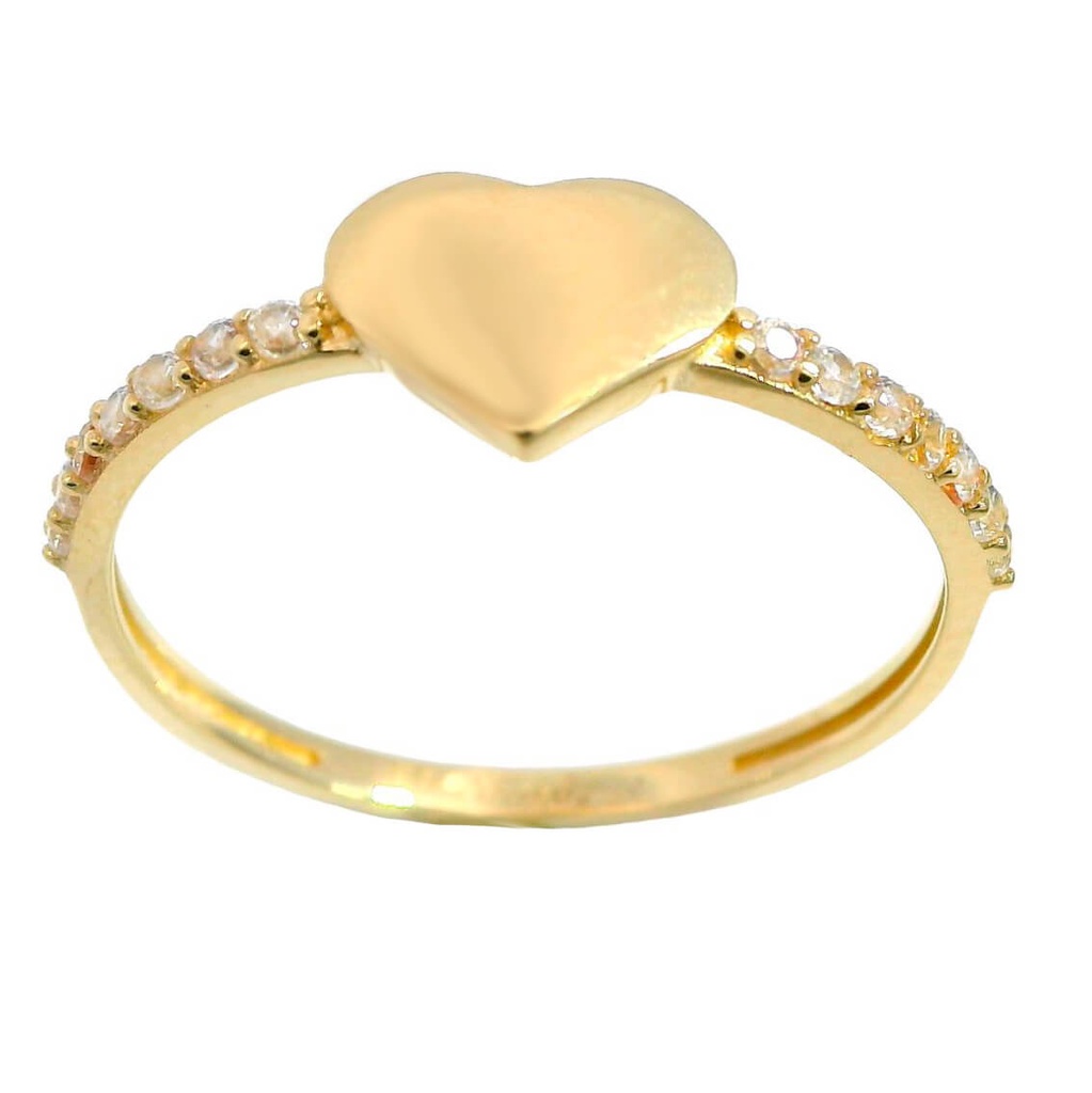 CZ AND  HEART RING.