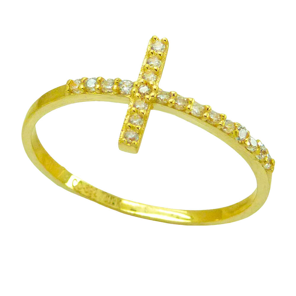 CZ CROSS RING.