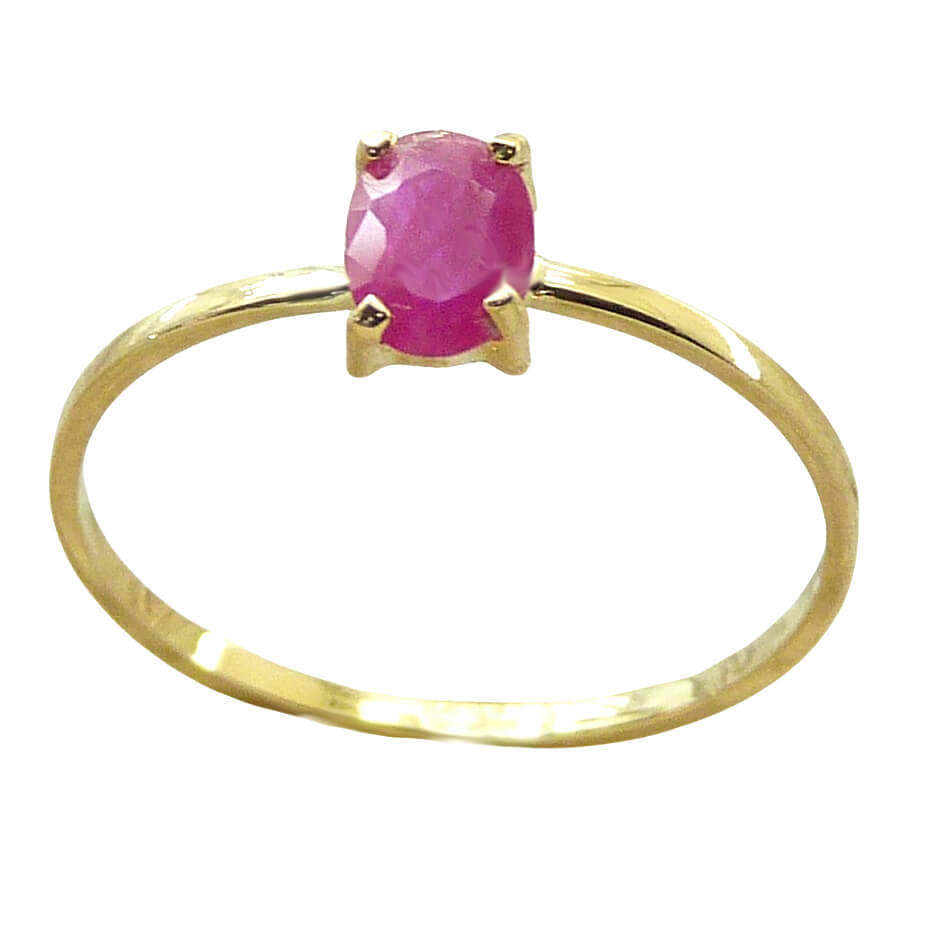 6x4MM OVAL RUBY RING 0.48 CT