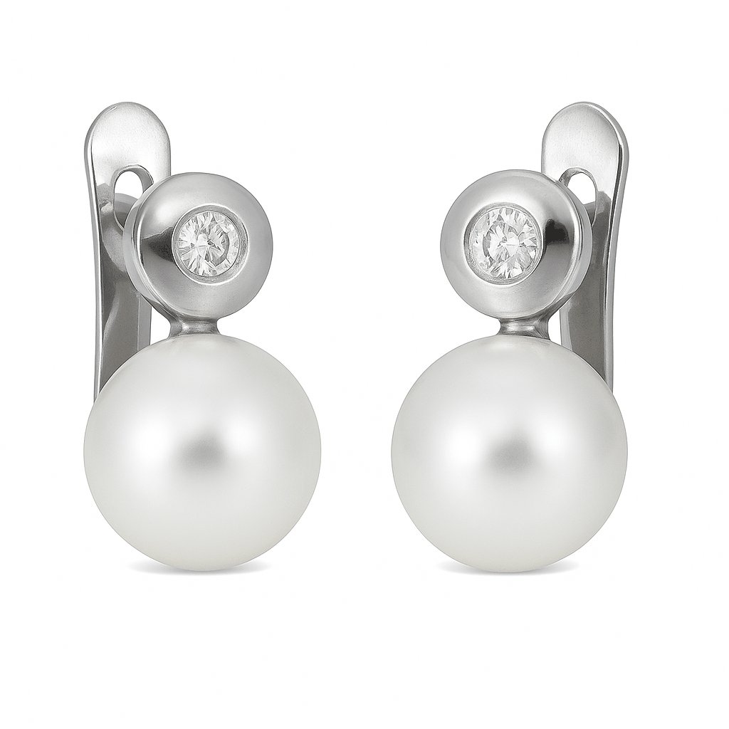 CHATON BRILLANTES DE 1'5MM 0.04 CT TW PERLA DE 6MM.