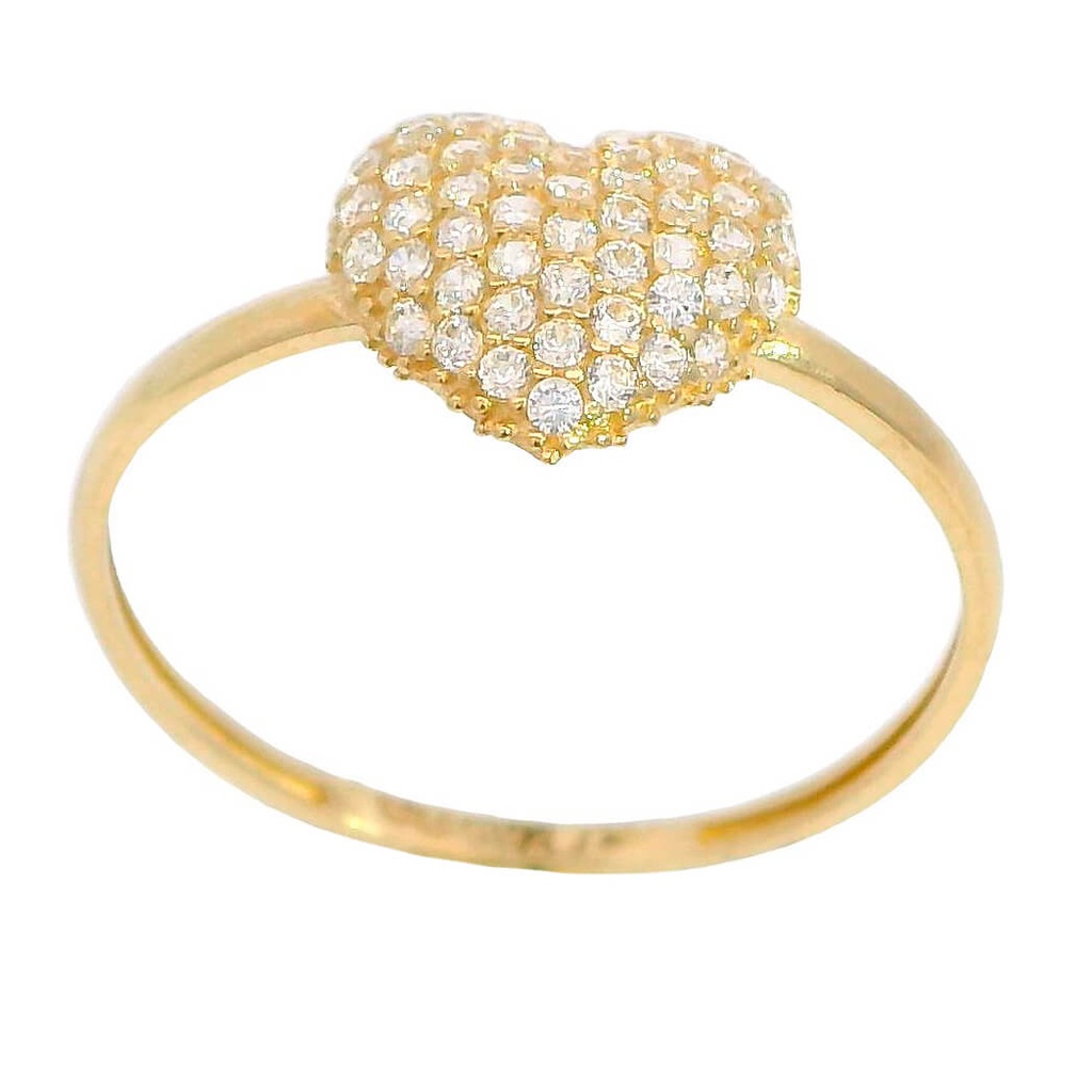 CZ HEART RING.