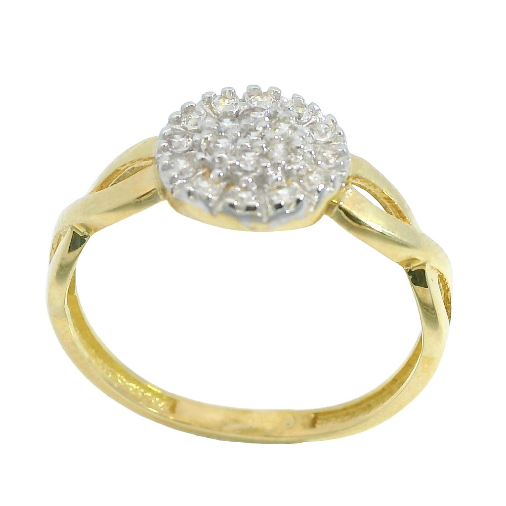 GOLD AND CZ RING.