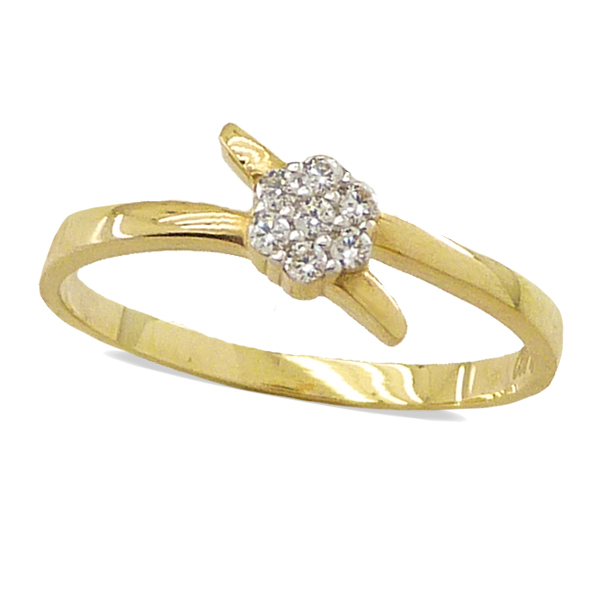 GOLD AND CZ RING.
