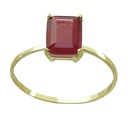 8x6MM QUARTZ RUBY COLOR RING.
