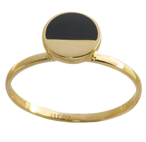 BLACK ENAMEL RING.
