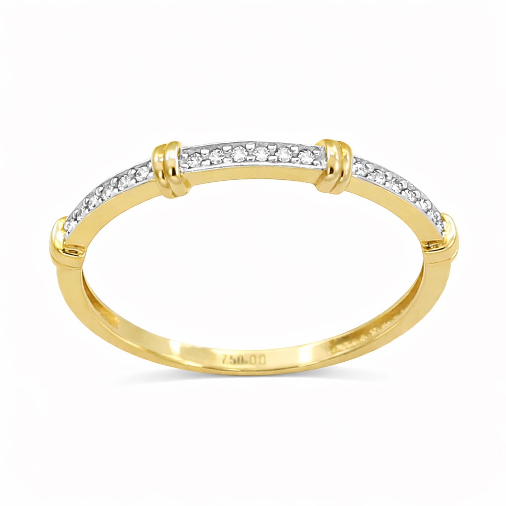 TWO TONE GOLD RING WITH CZ