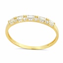 BAGUETTE AND ROUND CZ RING.WIDTH 3MM.