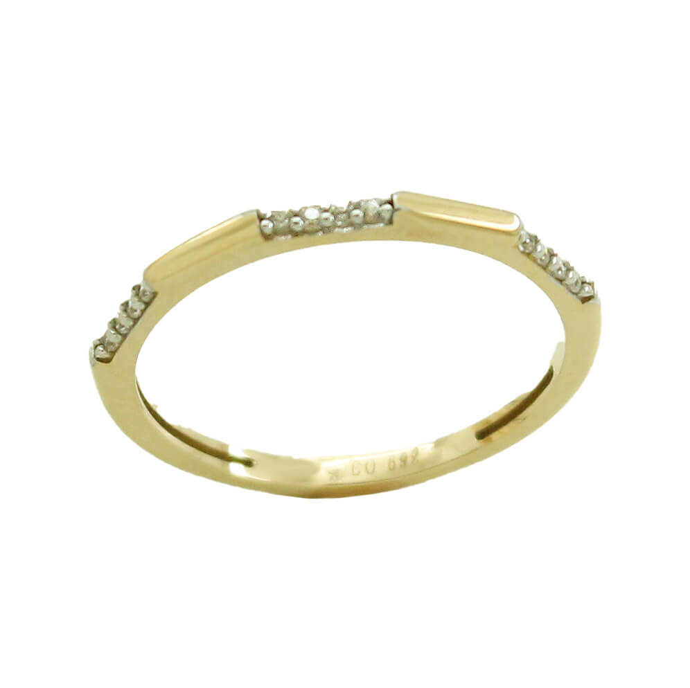 TWO TONE GOLD RING WITH CZ.