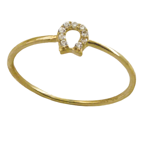 HORSESHOE RING WITH CZ.