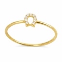 HORSESHOE RING WITH CZ.