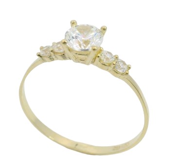 SORTIJA ORO AMARILLO Y CIRCONITAS.