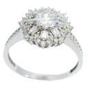 BAGUETTE CUT CZ WHITE GOLD RING